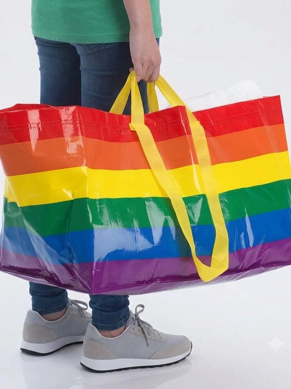 Set of 2 IKEA Storstomma Rainbow Pride Shopping Bags 1 Large 19Gal, 1 Small 3Gal